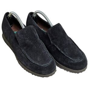 Easy Spirit Shoes Womens 6.5 Slip On Loafers Black Suede Low Top Hipster